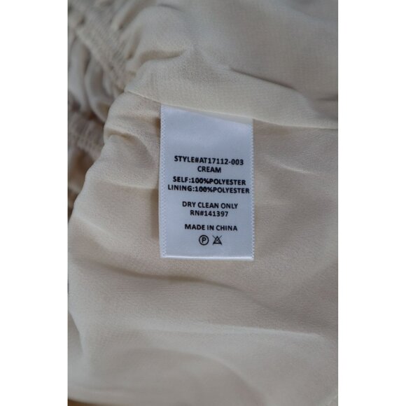 ASTR The Label women's Cream‎ Long-Sleeve Peplum Top XS  Ruffle Detail - Picture 8 of 12